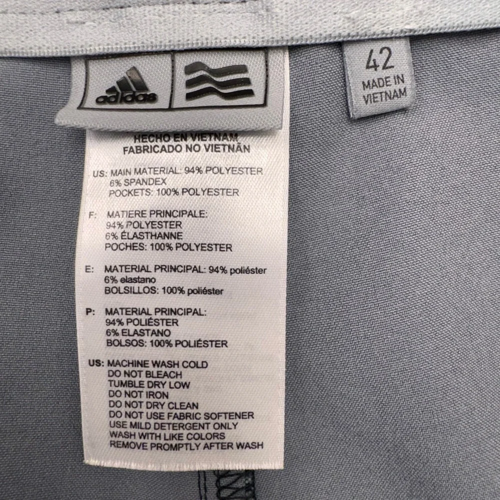 Adidas Golf Shorts Mens 42 Gray Herringbone Pink Stretch BC5311 Performance